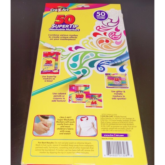 Cra-Z-Art 50 SuperTip Washable Markers - Broad and Fine Lines! NEW - Picture 4 of 6